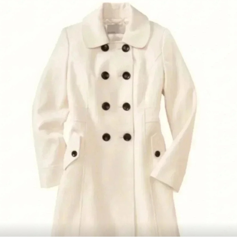 Chic Cream Wool-Blend Peacoat – Old Navy Women’s Large